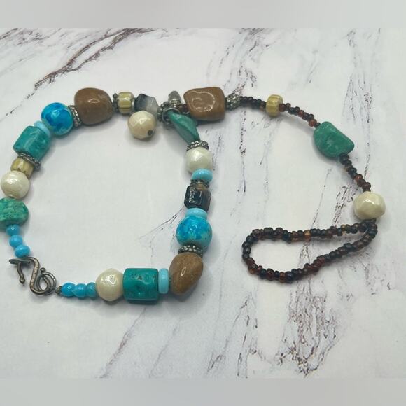 Set of natural stone and turquoise slave bracelets - Picture 6 of 10